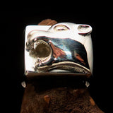 Excellent crafted Men's Animal Signet Ring Panther Sterling Silver 925 - BikeRing4u