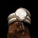 Excellent crafted Men's Reptile Ring Python Snake Sterling Silver 925 - BikeRing4u