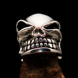 Excellent crafted Men's Biker Ring winking Gnome Skull - Sterling Silver - BikeRing4u