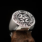 Nicely crafted Men's ancient Viking Runes Ring Antiqued - Sterling Silver - BikeRing4u