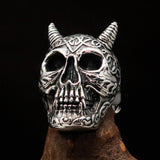 Excellent crafted Men's Biker Ring Celtic Devil Skull Sterling Silver 925 - BikeRing4u