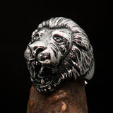 Excellent crafted Men's Animal Ring Male Lion Sterling Silver 925 - BikeRing4u
