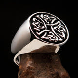 Perfectly crafted Men's Ring Celtic Birgit's Cross antiqued - Sterling Silver - BikeRing4u