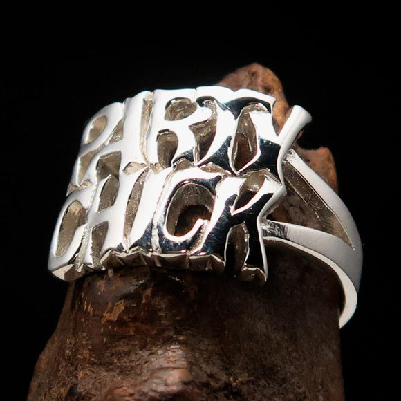 Excellent Crafted Sterling Silver Party Chick Ring - BikeRing4u