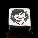 Excellent crafted Men's Joker Ring Black Harlequin - Sterling Silver - BikeRing4u