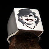 Excellent crafted Men's Joker Ring Black Harlequin - Sterling Silver - BikeRing4u
