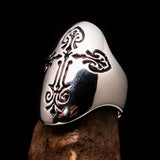 Perfectly crafted Men's Coptic Cross Ring Black - Sterling Silver - BikeRing4u