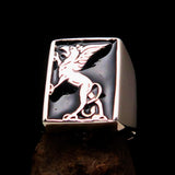Perfectly crafted Men's Black Griffin Ring Griffon - Sterling Silver - BikeRing4u