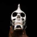 Excellent crafted Men's Punk Skull Ring Mohawk - Sterling Silver - BikeRing4u