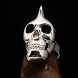 Excellent crafted Men's Punk Skull Ring Mohawk - Sterling Silver - BikeRing4u