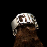 Excellent crafted One Word Girl Ring - Sterling Silver - BikeRing4u