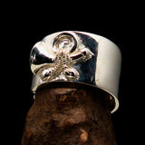 Excellent crafted Yankee Cavalry Horn Ring - Sterling Silver - BikeRing4u