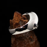 Excellent crafted Lady's Love Ring the big Kiss - Mirror Polished Sterling Silver - BikeRing4u