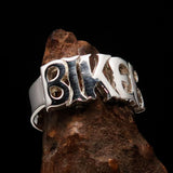 Excellent crafted One Word BIKER Ring - Sterling Silver - BikeRing4u
