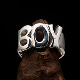 Excellent crafted One Word Boy Ring - Sterling Silver - BikeRing4u