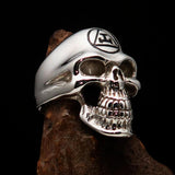Excellent crafted Men's Masonic Ring Black Archer Skull - Sterling Silver 925 - BikeRing4u