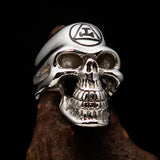 Excellent crafted Men's Masonic Ring Black Archer Skull - Sterling Silver 925 - BikeRing4u
