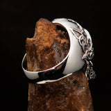 Excellent crafted Men's Sterling Silver Celtic Skull Ring - BikeRing4u