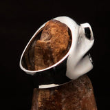 Excellent Crafted Men's Number 13 Gnome Skull Ring - Sterling Silver - BikeRing4u