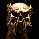 Excellent crafted Men's Brass Warlord Biker Ring Vampire Skull - BikeRing4u