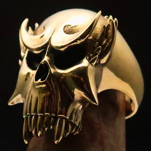 Excellent crafted Men's Brass Warlord Biker Ring Vampire Skull - BikeRing4u