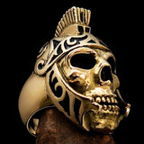 Excellent crafted Men's Skull Biker Ring Roman Centurion - Solid Brass - BikeRing4u