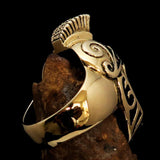 Excellent crafted Men's Skull Biker Ring Roman Centurion - Solid Brass - BikeRing4u
