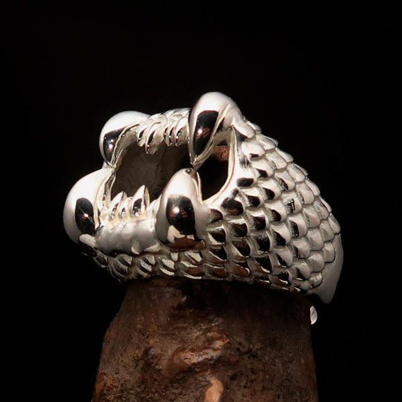 Excellent crafted shiny Men's Sterling Silver Ring Zombie Denture - BikeRing4u