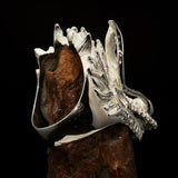 Excellent crafted shiny Men's Animal Ring Male Dragon - Sterling Silver - BikeRing4u