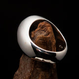 Perfectly crafted Men's Gamer Ring Radioactive Symbol Black - Sterling Silver - BikeRing4u