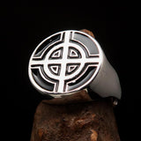 Perfectly crafted Men's Biker Ring Celtic Cross Black - Sterling Silver - BikeRing4u