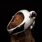 Excellent crafted Men's Teddy Bear Ring - mirror polished Sterling Silver - BikeRing4u