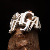 Excellent Crafted Mad Men's Sterling Silver Gaga Ring - BikeRing4u