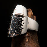 Excellent crafted Men's Medieval Ring Templar Knight Helmet - Sterling Silver - BikeRing4u