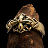 Nicely crafted Men's Brass Costume Band Ring Eight 8 Arrow Cross - BikeRing4u