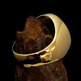Excellent crafted oval Men's Black Vampire Skull Ring - solid Brass - BikeRing4u