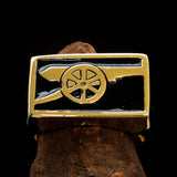Perfectly crafted Men's Naval Cannon Ring Black - Solid Brass - BikeRing4u