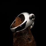 Excellent crafted Men's Sterling Silver Teddy Bear Ring - BikeRing4u