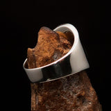Excellent crafted ancient Men's red Labrys double Axe Ring - Sterling Silver - BikeRing4u