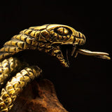 Excellent crafted Men's Reptile Ring Python Snake - Solid Brass - BikeRing4u
