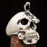 Excellent crafted Men's Biker Ring Dead Outlaw Skull Snake Sterling Silver 925 - BikeRing4u