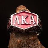Perfectly crafted " as known as" Synonym Men's Ring Red AKA - Sterling Silver - BikeRing4u