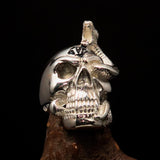 Excellent crafted Men's black 1% Snake Skull Outlaw Ring - Sterling Silver - BikeRing4u