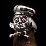 Excellent crafted Men's Chef Skull Ring Knife and Fork - Sterling Silver - BikeRing4u