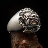 Excellent crafted Men's Balinese God Ring Bali Barong - Sterling Silver - BikeRing4u