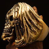 Excellent crafted Men's Grim Reaper Skull Ring Hear No Evil - Solid Brass - BikeRing4u