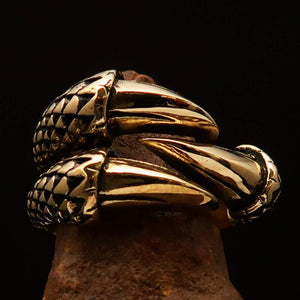Excellent crafted Men's Medieval Ring Three Claw Dragon Foot Solid Brass - BikeRing4u