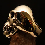 Excellent crafted Men's Cannibal Ring Zombie with Fangs - Solid Brass - BikeRing4u