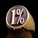 Nicely crafted Men's Outlaw Ring oval 1% Percent Symbol Red - BikeRing4u