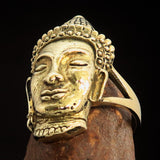 Excellent crafted Brass Buddha Ring ancient Phra Phrom Cambodia - BikeRing4u